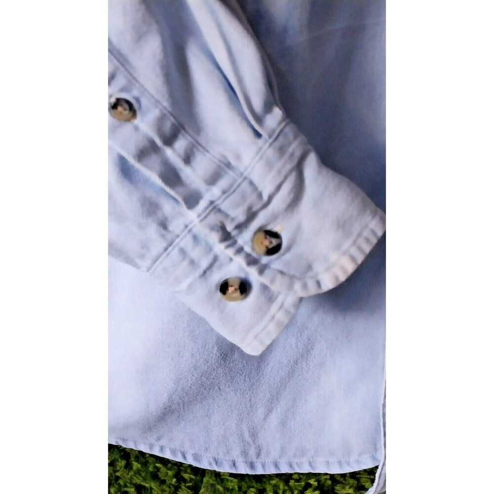 Vintage Acid Wash Denim Western Cowboy Shirt Cactus Hotel Long Sleeve Med Mens - Picture 7 of 9
